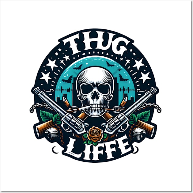 Rebel Spirit: Thug Life Emblem Wall Art by Teeeshirt